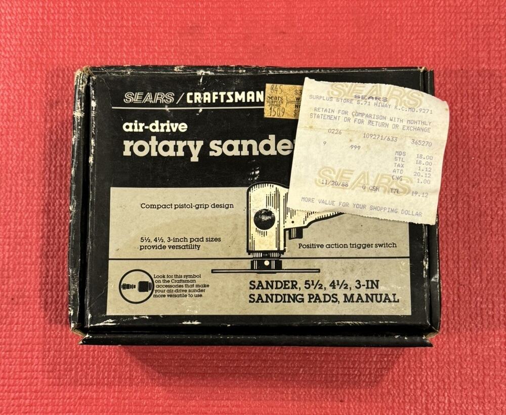 Vintage Sears Craftsman NEW 18965 High-Speed Rotary Sander Air-Drive w/ OG Box